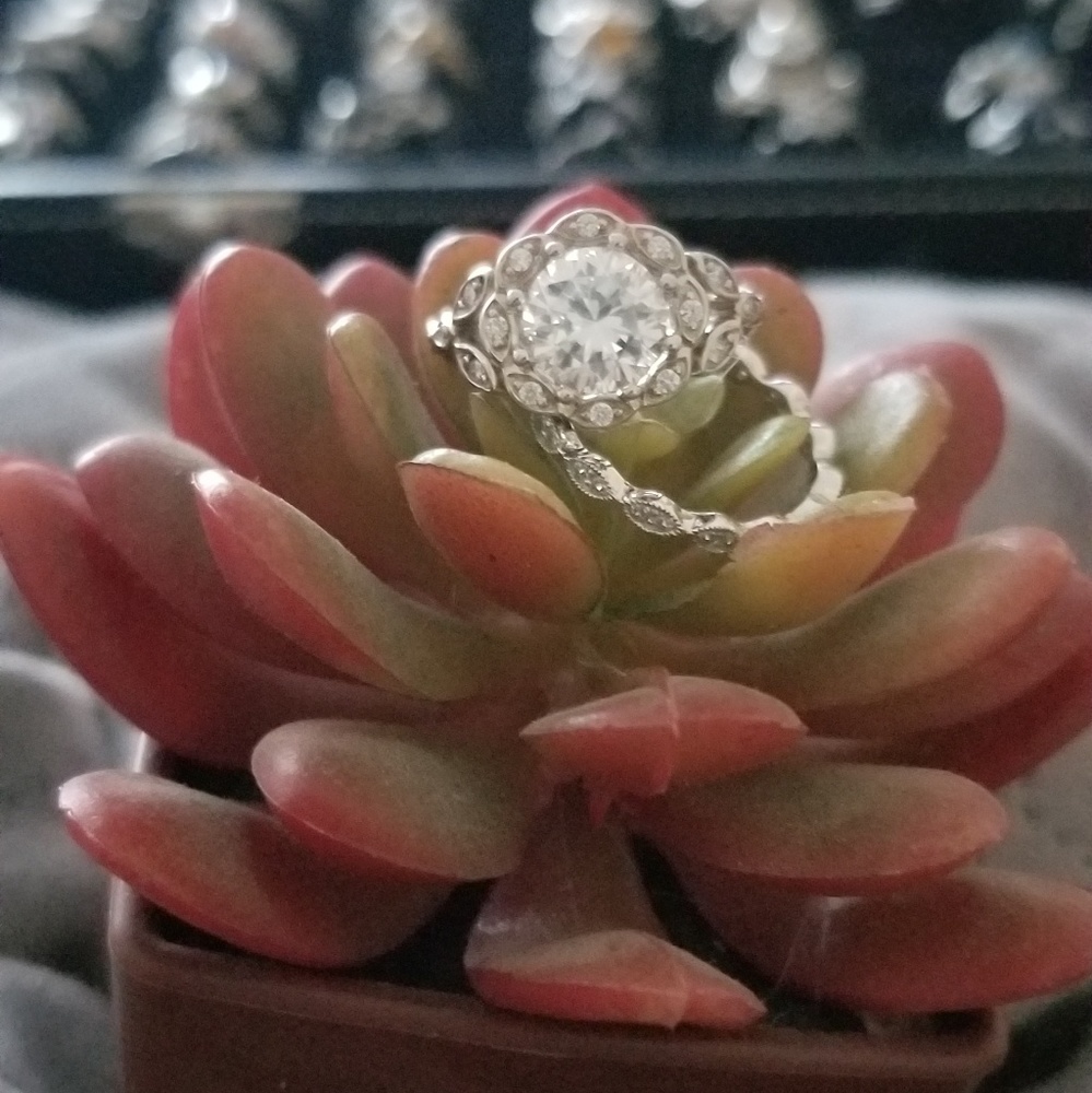 Sterling Silver CZ Wedding Set